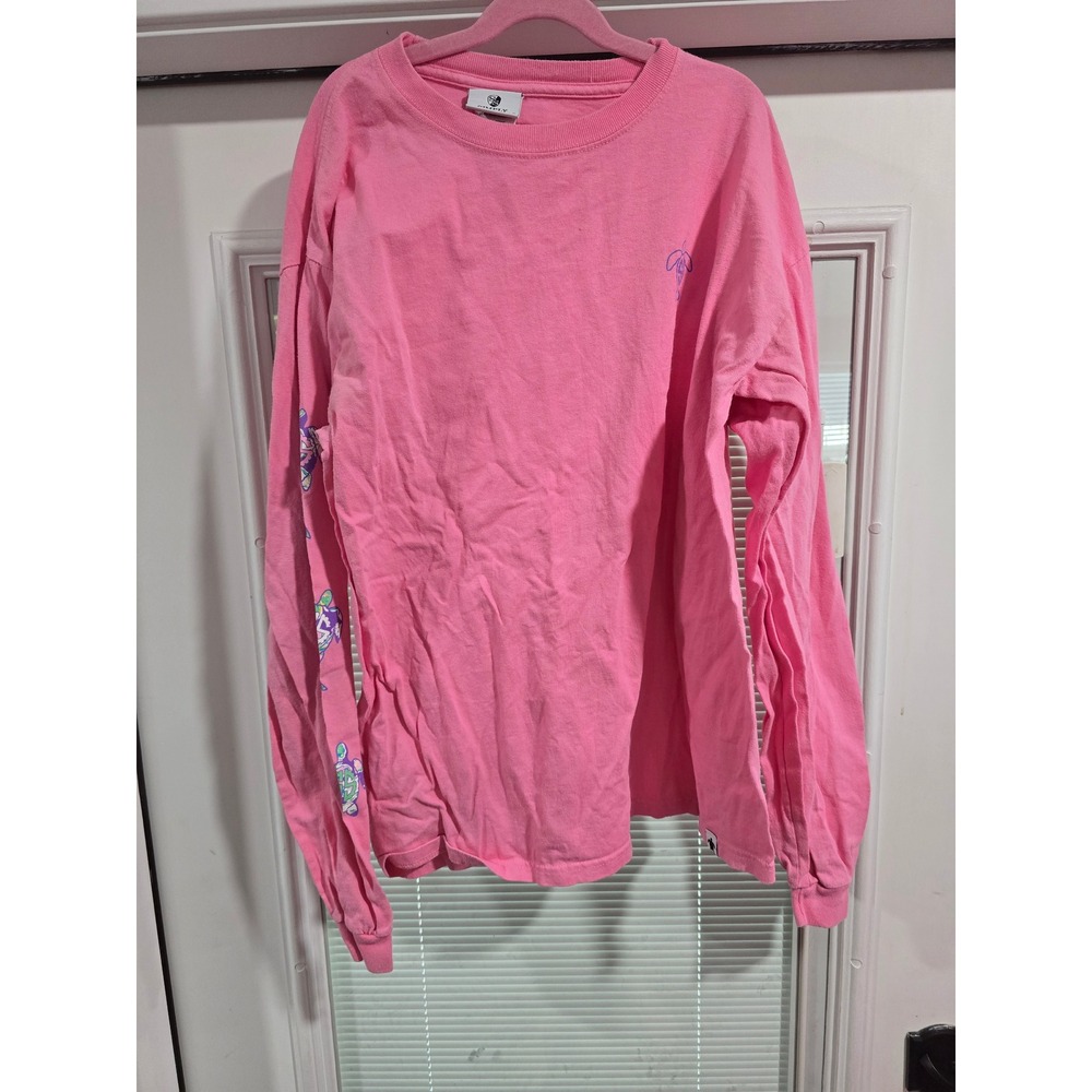 Simply Southern Pink Long Sleeve Turtle Graphic Tee Shirt Medium Love All You Do